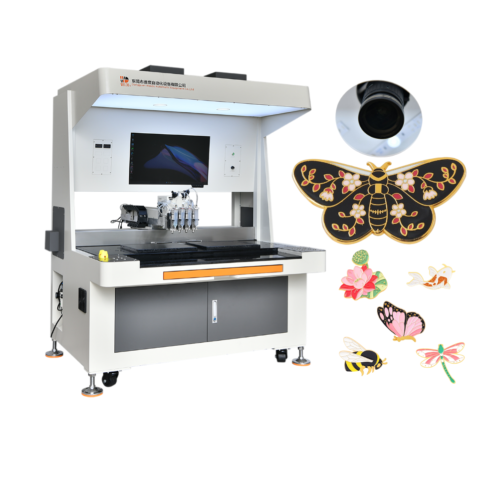 custom keychain enamel pin badge filling machine